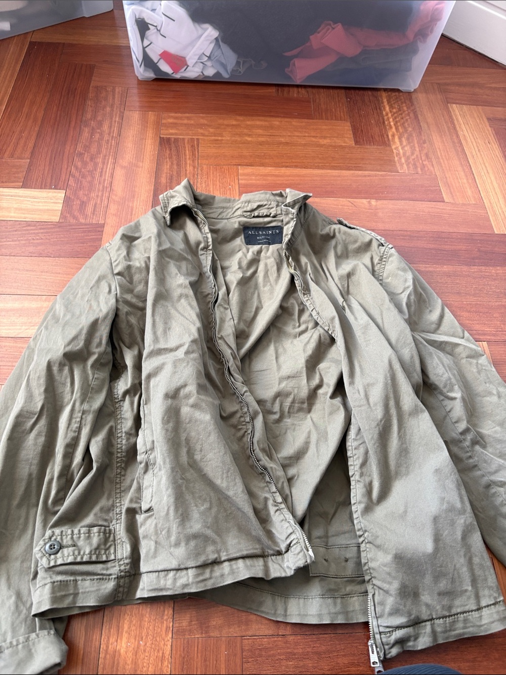 All Saints Men's Olive Green Utility Jacket